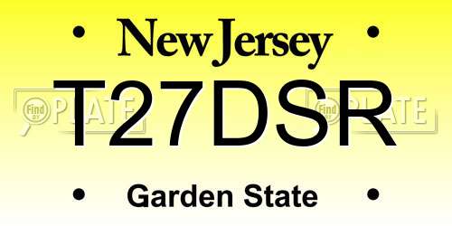 T27DSR New Jersey License Plate
