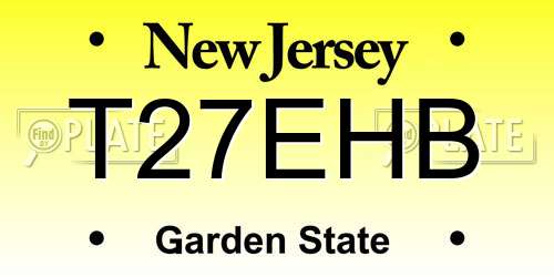 T27EHB New Jersey License Plate