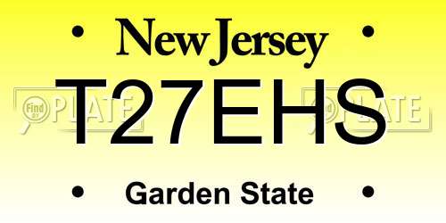 T27EHS New Jersey License Plate
