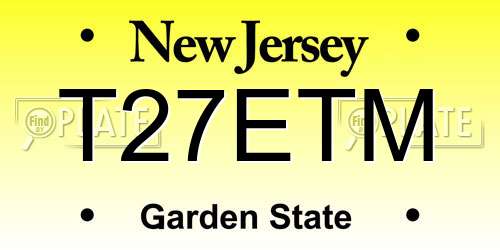 T27ETM New Jersey License Plate