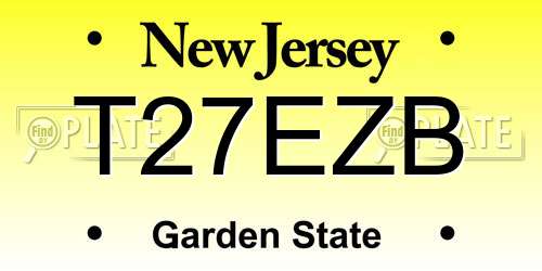 T27EZB New Jersey License Plate