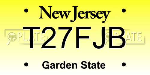 T27FJB New Jersey License Plate
