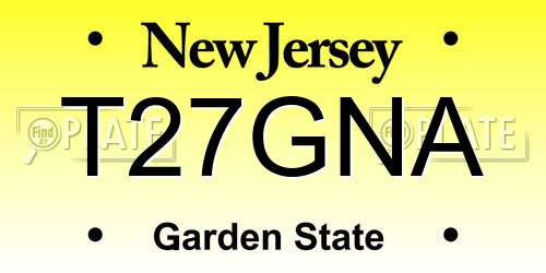 T27GNA New Jersey License Plate
