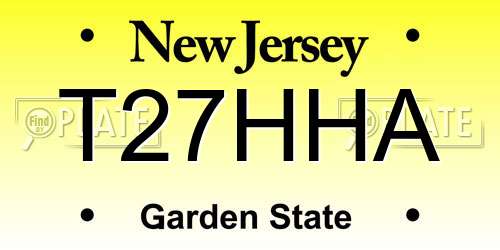 T27HHA New Jersey License Plate