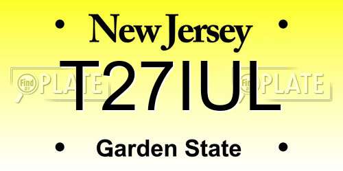 T27IUL New Jersey License Plate