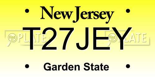 T27JEY New Jersey License Plate