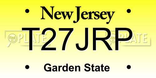 T27JRP New Jersey License Plate