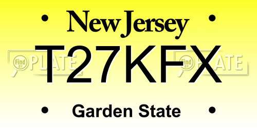 T27KFX New Jersey License Plate