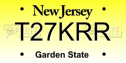 T27KRR New Jersey License Plate