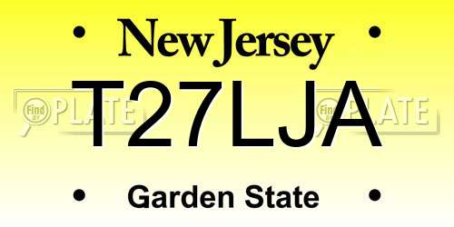 T27LJA New Jersey License Plate