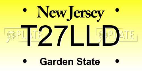 T27LLD New Jersey License Plate