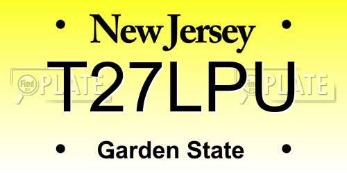 T27LPU New Jersey License Plate
