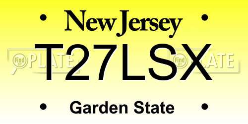 T27LSX New Jersey License Plate