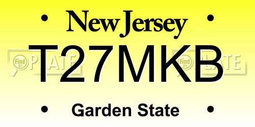 T27MKB New Jersey License Plate