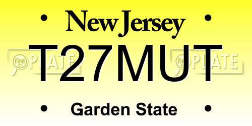 T27MUT New Jersey License Plate