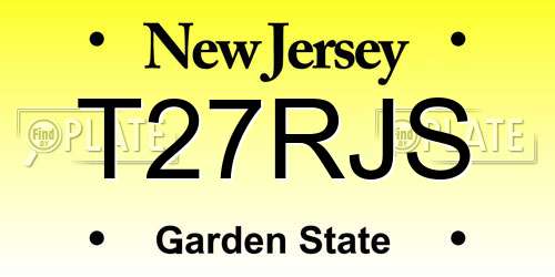 T27RJS New Jersey License Plate