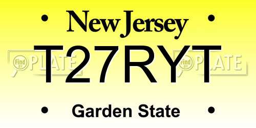 T27RYT New Jersey License Plate