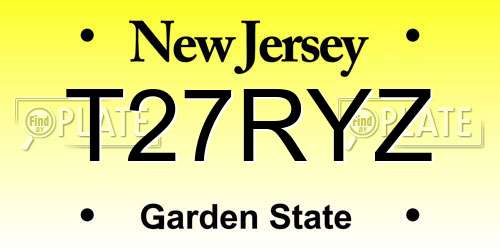 T27RYZ New Jersey License Plate