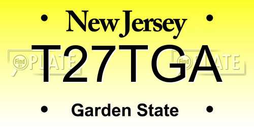 T27TGA New Jersey License Plate