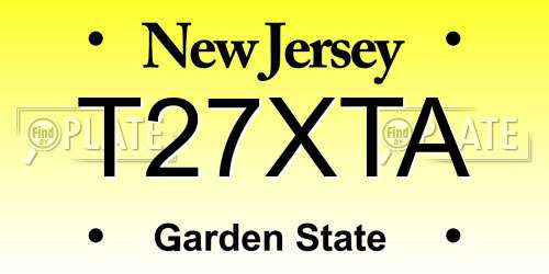 T27XTA New Jersey License Plate