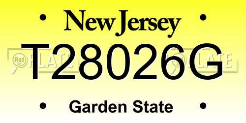 T28026G New Jersey License Plate