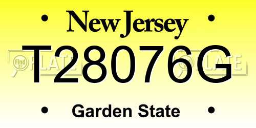 T28076G New Jersey License Plate