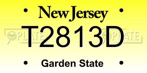 T2813D New Jersey License Plate