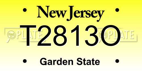 T2813O New Jersey License Plate