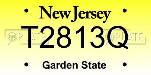 T2813Q New Jersey License Plate