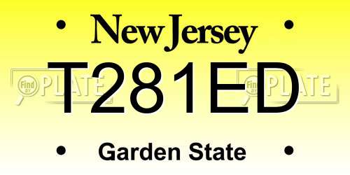 T281ED New Jersey License Plate