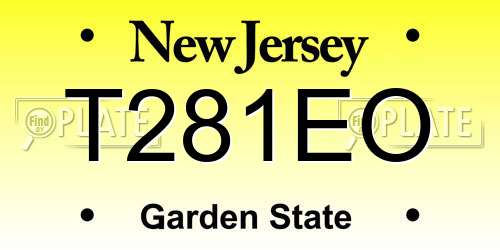 T281EO New Jersey License Plate