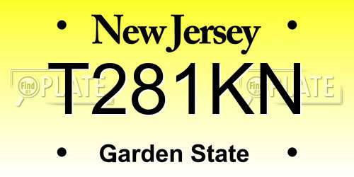 T281KN New Jersey License Plate