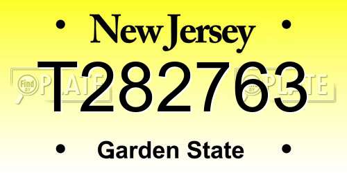 T282763 New Jersey License Plate