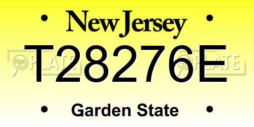 T28276E New Jersey License Plate