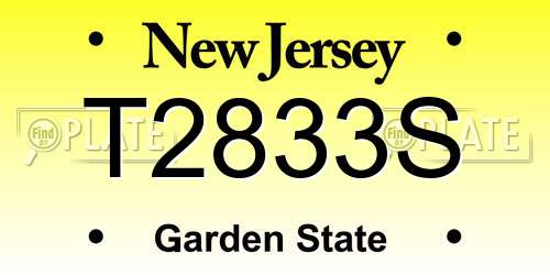 T2833S New Jersey License Plate