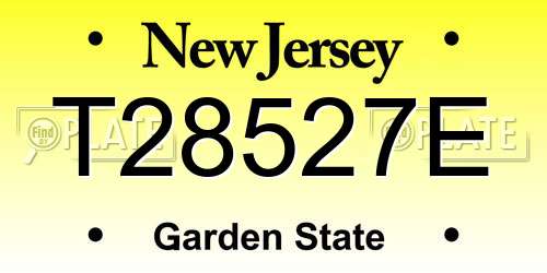T28527E New Jersey License Plate