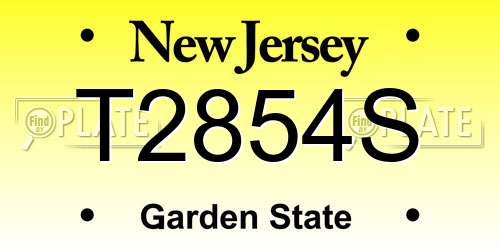T2854S New Jersey License Plate