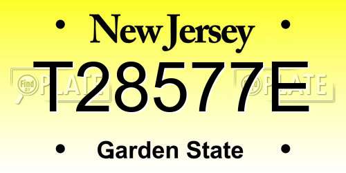 T28577E New Jersey License Plate
