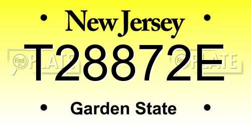 T28872E New Jersey License Plate