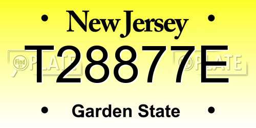 T28877E New Jersey License Plate