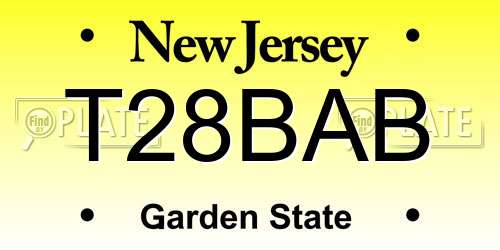 T28BAB New Jersey License Plate