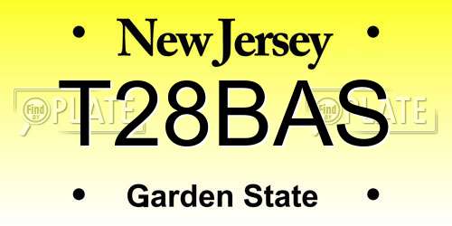 T28BAS New Jersey License Plate