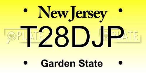 T28DJP New Jersey License Plate