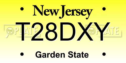 T28DXY New Jersey License Plate
