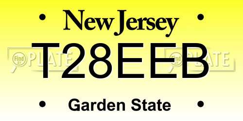 T28EEB New Jersey License Plate