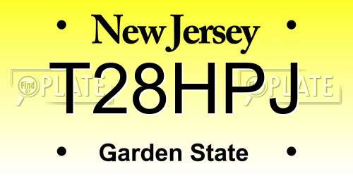 T28HPJ New Jersey License Plate