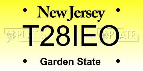 T28IEO New Jersey License Plate