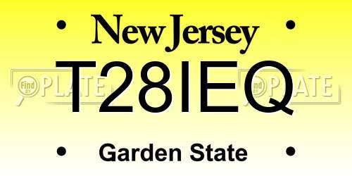 T28IEQ New Jersey License Plate