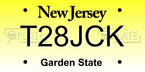T28JCK New Jersey License Plate