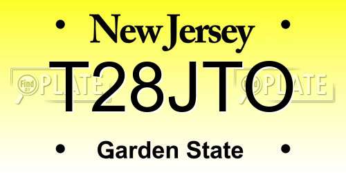 T28JTO New Jersey License Plate